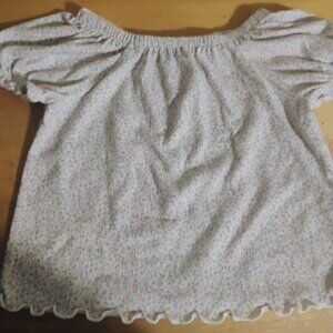 Girls' Off-Shoulder Floral Blouse